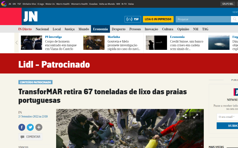 TransforMAR removes 67 tons of garbage from Portuguese beaches