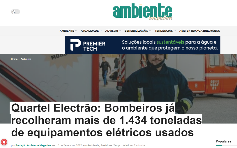 Quartel Electrão: Firemen have collected more than 1,434 tons of used electrical equipment